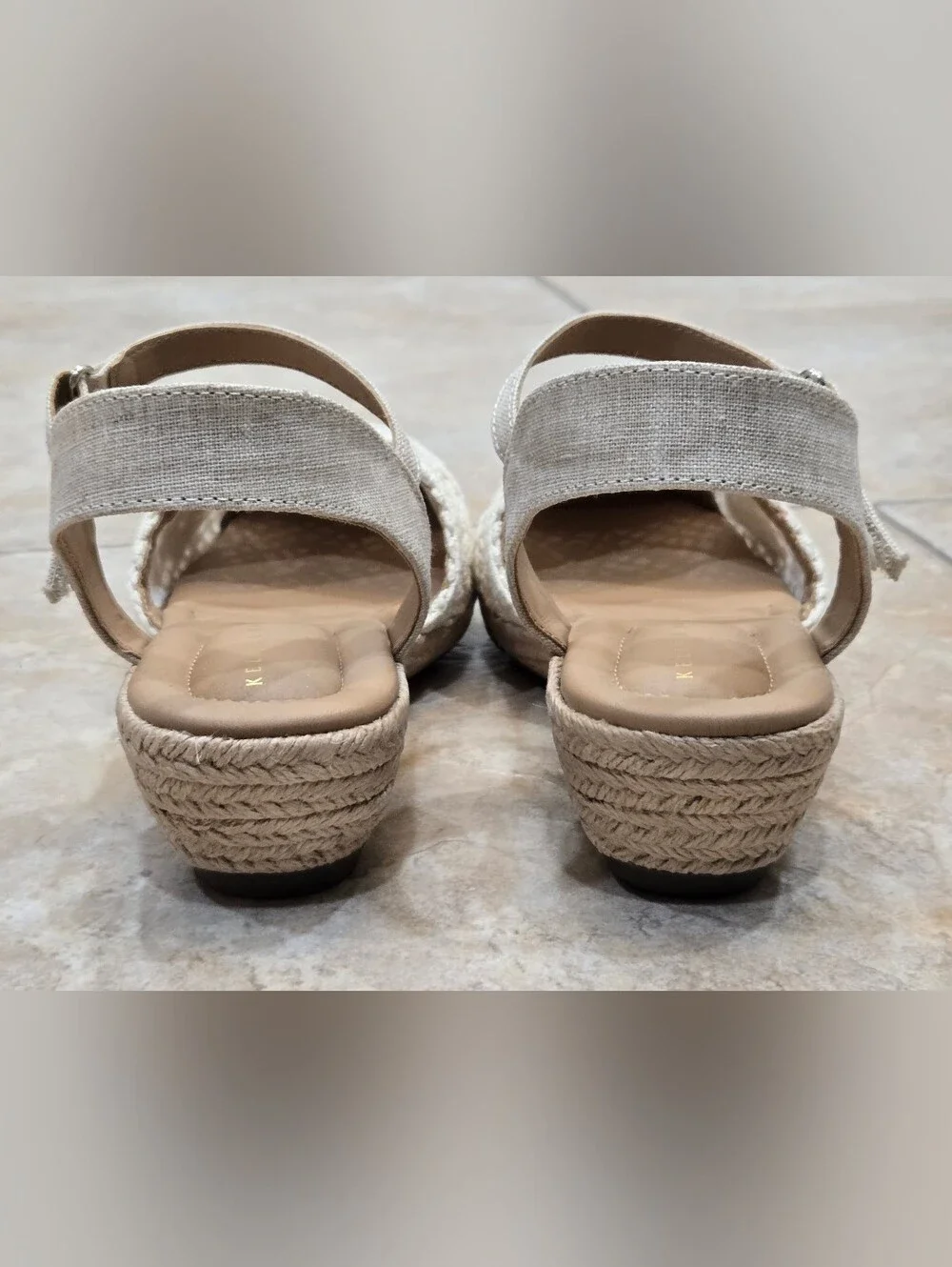 Shoes~ Kelly & Katie Cream Boho Chic Espadrille Wedge Cream Sandals~ Sz 8.5 EUC!